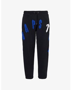 Trapstar Irongate Arch Chenille 2.0 Logo-Embroidered Cotton-Blend Jersey Jogging Bottoms - Blue