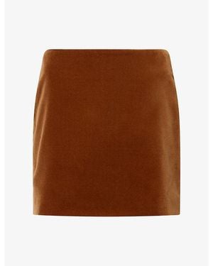 Blazé Milano Coci High-Rise Cotton Mini Skirt - Brown