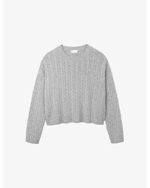 The White Company Cable-Knit Relaxed-Fit Wool-Blend Jumper - Grey