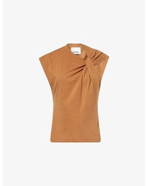 Isabel Marant Nayda Asymmetric Cotton Top - Brown