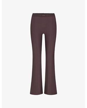 Skims Body High-Waist Flare Jersey Trousers - Purple