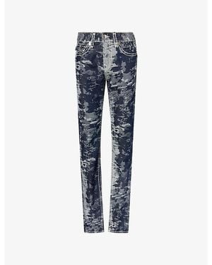 TRUE RELIGION Jacquard Billy Flap Bootcut Denim Jeans - Blue