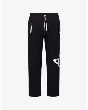 Vivienne Westwood Stencil Orb Graphic-Print Cotton-Jersey Jogging Bottoms - Black