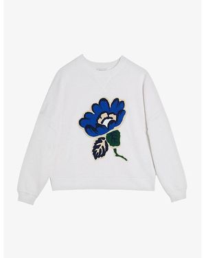 Ted Baker Karlaih Boucle-flower Cotton Sweatshirt - White