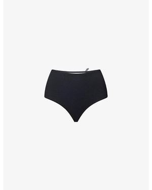 LIVY Bengal Embroidered High-Waist Stretch-Woven Briefs - Black