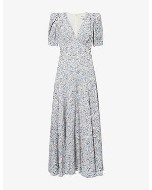 Reformation Naira Floral Woven Maxi Dress - Gray