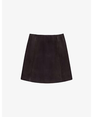 Ro&zo High-Rise Leather Mini Skirt - Black