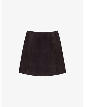 Ro&zo High-Rise Leather Mini Skirt - Black