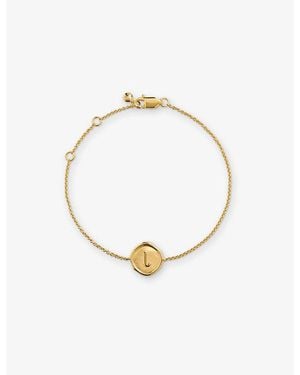 Monica Vinader Initial L Stamp 18Ct Vermeil Bracelet - Metallic