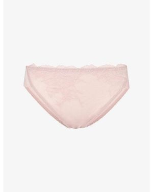 Wacoal Vivid Attraction High Leg Stretch-Lace Briefs - Pink