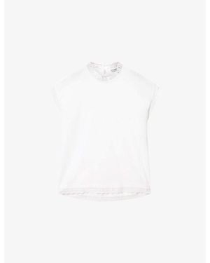 AllSaints Lele Lace-Trim Cotton-Jersey Tank Top - White