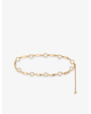 Maje Twisted Heart Chain-Link Metal Belt - Metallic