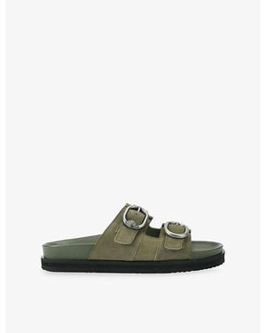 Kurt Geiger Bancroft Flat Suede Sandals - Green