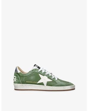 Golden Goose Ball Star Leather Low-Top Trainers - Green