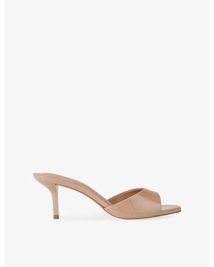 Steve Madden Kendrick Patent-Leather Heeled Mules - Natural