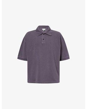 Agolde Curren Short-Sleeve Cotton Polo Shirt - Purple