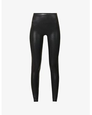 Spanx Shape Faux Leather Leggings Xxl - Black