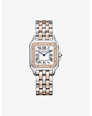 Cartier Crw3Pn0015 Panthère De Medium 18Ct Rose- Steel And Diamond Quartz Watch - White