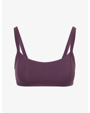 Bo&Tee Soft Active Seam-Detail Sports Bra - Purple