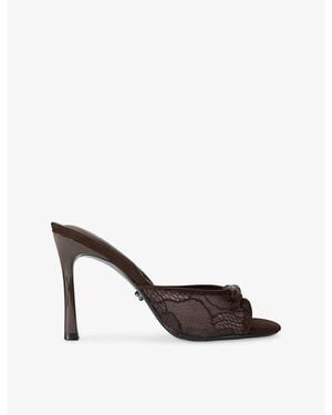 Carvela Kurt Geiger Isabella Lace Heeled Woven Mules - White