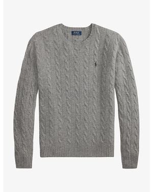 Polo Ralph Lauren Cable-Knit Crewneck Wool And Cashmere Sweater - Gray
