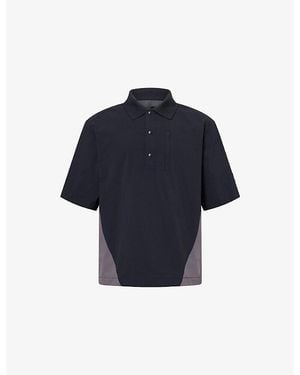 Manors Shooter Branded Stretch-Woven Polo Shirt - Blue
