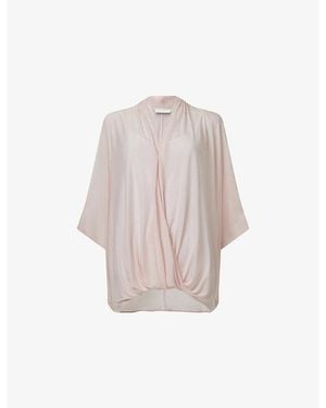 eem Wrap-Detail Short-Sleeve Jersey Top - Pink