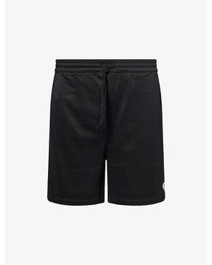 Les Deux Brand-Patch Mesh Shorts - Black