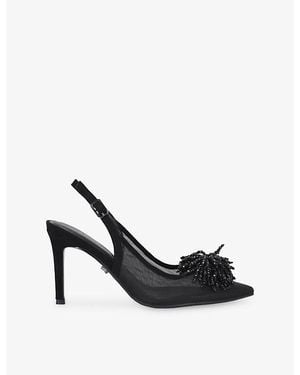 Carvela Kurt Geiger Lucia Woven Sling-Back Courts - Black