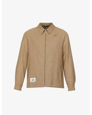 Lacoste Co Le Fleur* X Harrington Check-print Regular-fit Woven Jacket - Natural