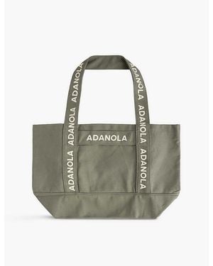 ADANOLA Brand-print Organic-cotton Tote Bag - Green