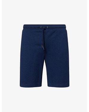 Derek Rose Quinn 1 Straight-Leg Cotton-Blend Drawstring Shorts - Blue