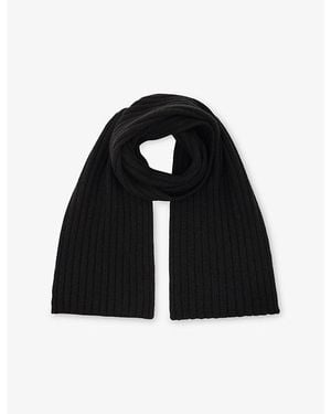 Reiss Ribbed Knitted Scarf - Black