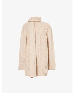 Pretty Lavish Larna Knitted Mini Dress And Scarf - Natural