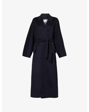 Max Mara Oversized Long Cashmere Coat - Blue