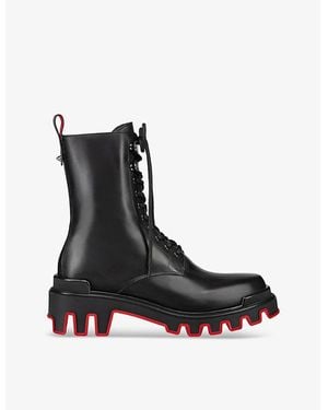 Christian Louboutin Dune Trott Alta Leather Boots - Black