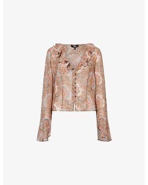 PAIGE Eve Printed Silk Blouse - Pink