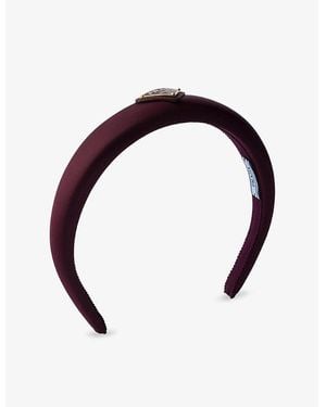 Prada Re-Nylon Brand-Plaque Recycled-Nylon Headband - Red
