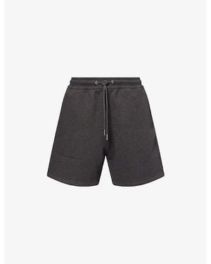 Ami Paris Relaxed-Fit Drawstring-Waist Cotton-Jersey Shorts - Grey