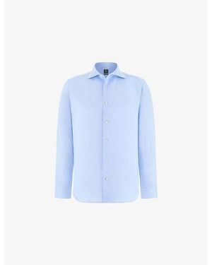 BOGGI Regular-Fit Long-Sleeve Linen Shirt - Blue