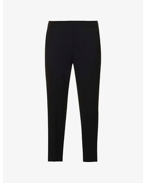 Theory Treeca Relaxed-Fit Straight-Leg High-Rise Woven Trousers - Black