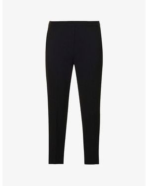 Theory Treeca Relaxed-Fit Straight-Leg High-Rise Woven Trousers - Black