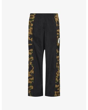 A Bathing Ape Camo-Print Woven-Shell Track Trousers - Black