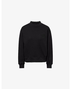 The Couture Club Chenille-Emblem Relaxed-Fit Cotton Sweatshirt - Black