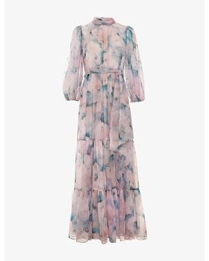 Phase Eight Liyah Floral-Print Woven Maxi Dress - Purple