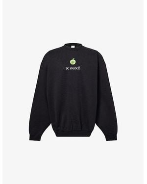 Vetements Be Yourself Relaxed-Fit Cotton-Blend Sweatshirt - Blue