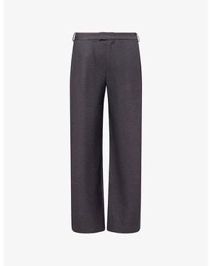 The Couture Club Side-Pleat Wide-Leg Stretch-Woven Trousers - Blue
