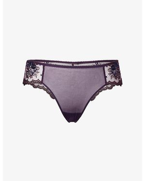 Simone Perele Intrigue Lace Tanga Briefs - Purple