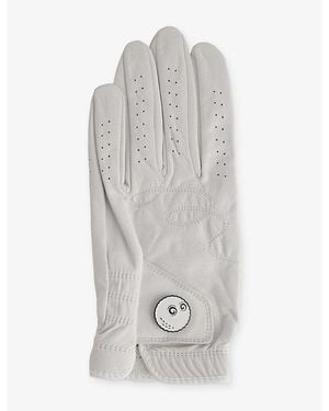 Malbon Branded Leather Golf Gloves - Grey