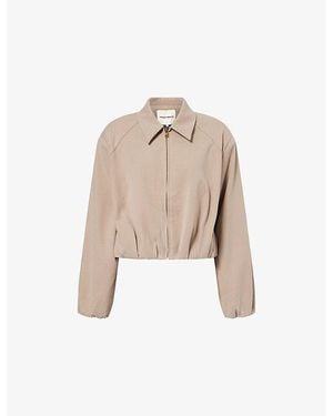 The Couture Club Balloon Hem Woven Jacket - Natural
